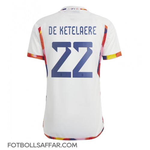 Belgien Charles De Ketelaere #22 Bortatröja VM 2022 Kortärmad
